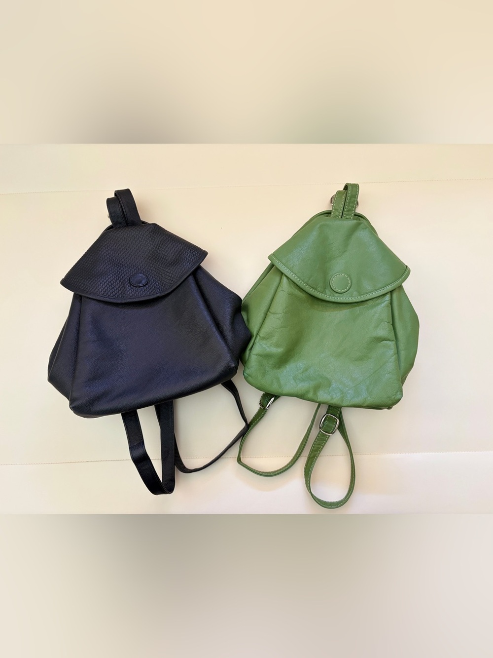 Classic Mini Backpack Bundle- Black and Green Leather